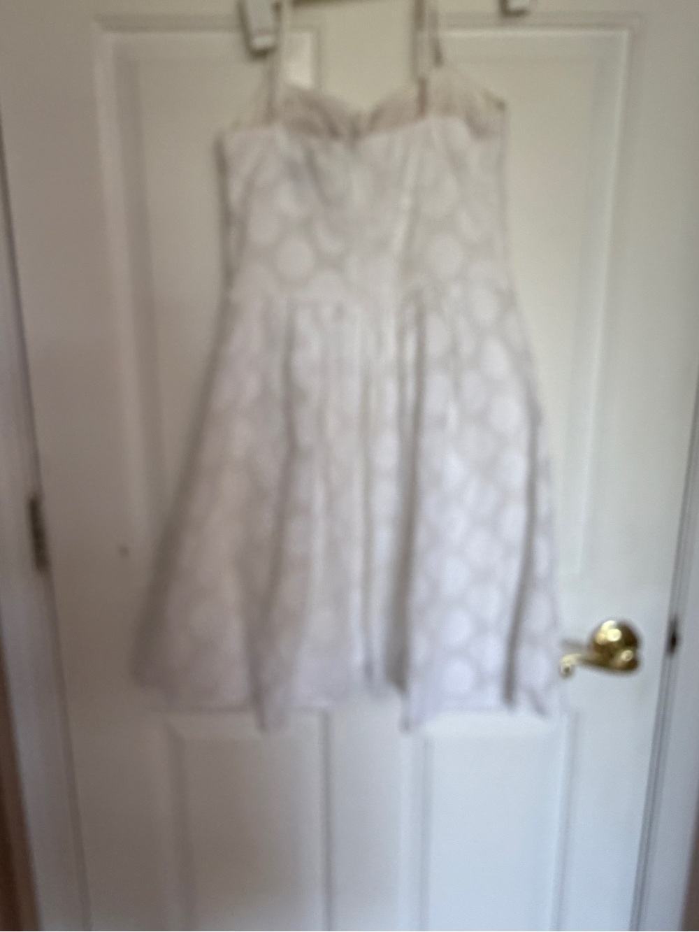 🩷juniors  White Polka Dot Sundress with Smocked Waist - Picture 2 of 8
